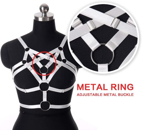 Body Harness for Women Bra Lingerie cage Top Punk Plus Size Chest Strap Belt Stretchy Fabric Festival Rave Adjustable in Saudi Arabia
