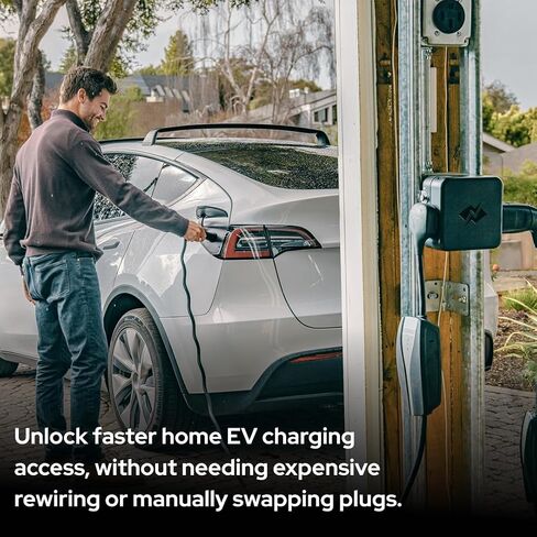 NeoCharge Smart Splitter NEMA 14-50 - تجنب ترقيات/إعادة توصيل اللوحة، معتمد من UL، التبديل التلقائي، فتح شحن السيارة الكهربائية المزدوجة (EV)، توفير عند التثبيت (240 فولت، 40 أمبير)... in Saudi Arabia