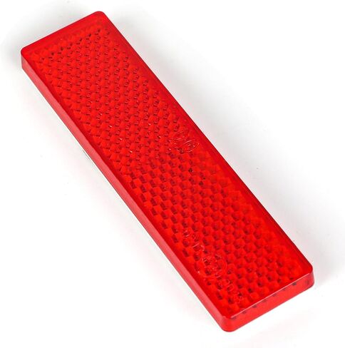 10 Pack Red Self Adhesive Rectangle Reflectors, E24 Approval Road Safety Stick-on Rear Reflectors for Trailer Caravan Truck Lorry or Agricultural Machines in Kuwait