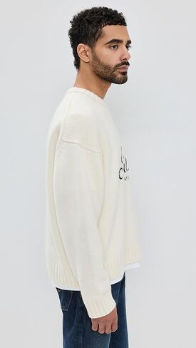 FRAME Ritz سترة كشمير للجنسين، كريمي، أوف وايت، جرافيك، L in Kuwait