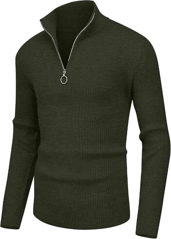 Sailwind Men's Soft Sweaters Quarter Zip Pullover Classic Ribbed Turtleneck Sweater in Saudi Arabia