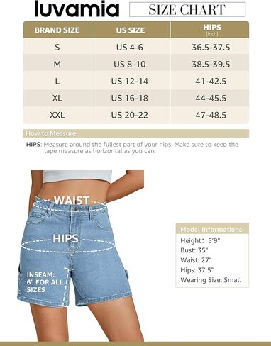 Luvamia شورتات جينز للنساء عالية الخصر العصرية عادية فائدة بسط الدينيم Jorts قطع السراويل الطويلة مع جيوب in Kuwait