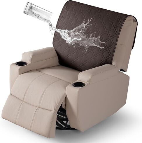 VANSOFY Recliner Chair Covers 100% Waterproof Backrest Cover Reclining Cover Non-Slip Dog Chair Cover Furniture Protector Washable Slipcover Elastic Straps for Pets, Dogs(Chocolate) in Saudi Arabia
