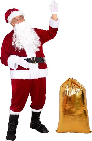 UDYR Santa Claus Costume Suit for Adult Men Deluxe Flannel Santa Outfit 9PCS in Saudi Arabia