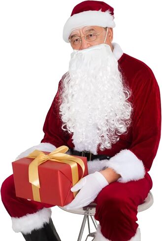 UDYR Santa Claus Costume Suit for Adult Men Deluxe Flannel Santa Outfit 9PCS in Saudi Arabia
