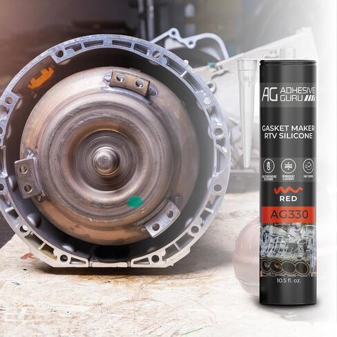 Adhesive Guru AG330 High Performance RTV High-Temp Silicone Gasket Maker and Sealant 10.5 fl oz, Heat Resistant from 104ºF to 572ºF, Red – 1 Pack in Saudi Arabia