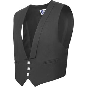 Prince Charlie Black Kilt Waistcoat/Vest - Scottish Elegance for All Your Formal Occasions