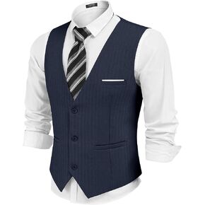 COOFANDY Mens Dress Vest Casual Business Waistcoat Formal Wedding 3 Button Suit Vest