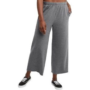 Hanes Women's Originals Wide Leg Crop Pants, Retro Lightweight French Terry Pants, 25"