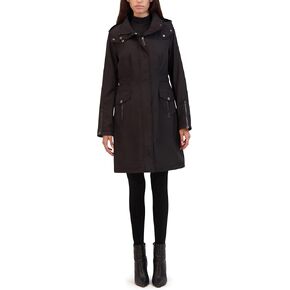 Kenneth Cole Women's Midweight Pearlized Water Resistant Rain Anorak Coat