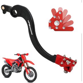 JFG RACING Motorcycle Folding Rear Brake Pedal Foot Lever CNC for CRF250R 2004-2024 CRF450R 2005-2024 CRF450RX 2017-2024 CRF250RX 2019-2024 Dirt Bike Red