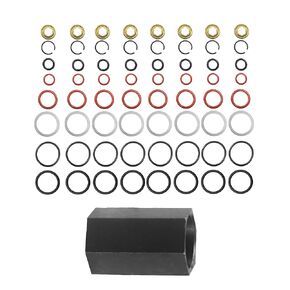 High Pressure Oil Rail Ball Installation Tool with O-Rings Compatible with 2003-2010 Ford 6.0L Powerstroke