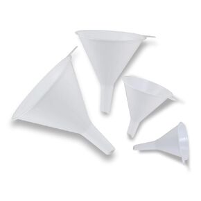 Oil Funnel - Funnels for Automotive Use Set of 4, Plastic Funnel, Automotive Funnel for Transmission, Fuel, Car, Lubricants and Fluids - White Funnel