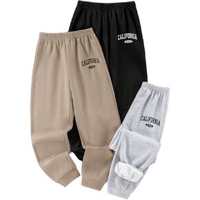 SOLY HUX Boy's 3 Piece Letter Print Graphic Sweatpants Elastic Waist Joggers Pants
