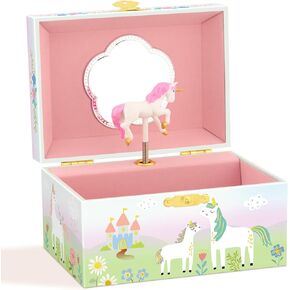 RR ROUND RICH DESIGN Kids Musical Jewelry Box for Girls Include Pretty Jewelry Set with Cute Mermaid Theme - Beautiful Dream Tune Blue