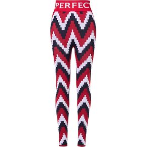 Perfect Moment Perfect Jacquard Legging, XS, Chevron Print - Red