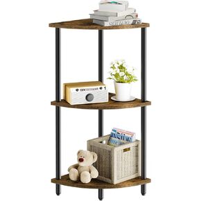 SRIWATANA 3-Tier Corner Shelf Stand for Small Space, 29.5" Standing Corner Shelf, Vintage Corner Display and Storage Shelf for Bedroom, Living Room, Home Office
