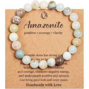 Pingyongchang Stress Relief Anxiety Yoga Bracelet,Crystal Stone Mantra Bracelets for Women Natural Beaded birthday Gifts Inspirational Bracelet for Men