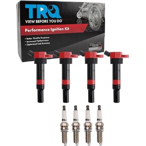 TRQ Ignition Kit Ignition Coil Spark Plugs Compatible with 11-20 Hyundai 14-19 Kia