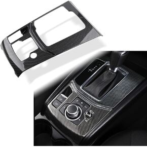 Compatible with Mazda CX-5 2025 2024 2023 2022 2021 2020 2019 2018 2017 Accessories Car Center Console Cover Gear Panel Gear Shift Knob Cover Trims Frame -Stainless Steel Black