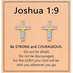 UPROMI Cross Earrings Confirmation Catholic Christian Religious Birthday Gifts Christmas for Teens Tween Teenager