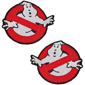 Antrix 2 Pcs Funny Movie Red Ghost Non Ghost Patch Embroidered Hook and Loop Funny Emblem Patch for Kids,Teens, Adult, Boys, Jackets, Jersey, Biker Clothes,Hat,Backpack