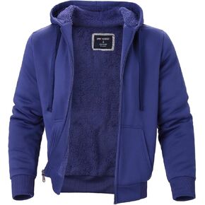 Facitisu Men's Winter Zip Up Hoodie Sherpa Fleece Sweatshirt Warm Thick heavyweight Coats