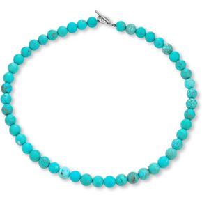 Simple Classic Hand Knotted Created Semi Precious Gemstone Round Ball 10MM Bead Strand Choker Collarbone Necklace Western Jewelry for Women Toggle Clasp 15 17 19 Inch