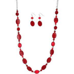 Long Beads Necklaces for Women Glass Crystal Beads Sweater Chain Statement Necklaces with Colorful Beads Fashion Jewelry Necklace and Earrings Set