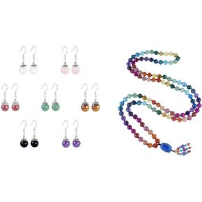 Healing Crystal Necklace and 108 Mala Beads Necklace