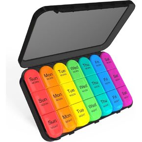 ASprink Pill Organizer 3 Times a Day - Weekly Pill Organizer 3 Times a Day - Large Pill Box 7 Day Medicine Organizer Pill Case, Pill Box Organizer Container, Daily Pill Box 3 Times a Day for Vitamins
