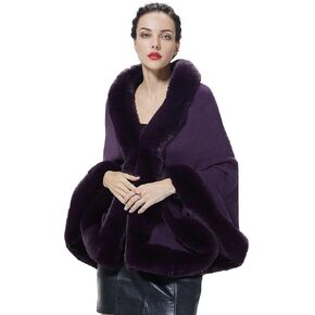BEAUTELICATE Faux Fur Wrap Shawl Stole Women Wedding Bridal Evening Shawl Ladies Stole Winter Evening Party