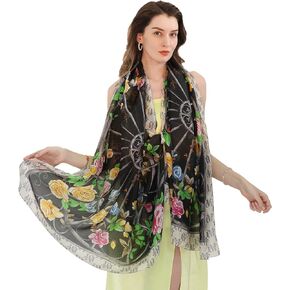 Xinmurffy Mulberry Silk Winter Travel Scarf for Women Lightweight Bandana Large Pashmina Shawls and Wraps for Evening Dresses