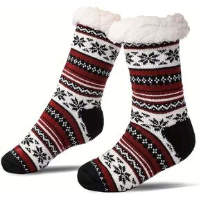 Cozy Slipper Fuzzy Socks - Valentines Day Gifts for Her or Him, Valentines Day gifts for Women Husband Boyfriends, Warm & Non-Slip Winter Cabin Home Socks