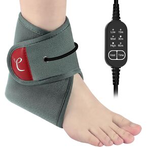 Comfytemp Ankle Heating Pad for Achilles Tendonitis, USB Wearable Heating Pad for Feet with 3 Heat and Time Settings, Electric Heated Ankle Wrap for Sprained Ankle, Heel Pain Relief, Plantar Fasciitis