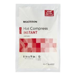 McKesson Hot Compress Instant Hot Pack [24 Pack] Disposable, Heat Packs for Pain Relief, 6 in x 9 in