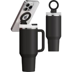 Stanley Cup Holder Magnetic Phone Holder for Quencher H2.0 FlowState 20/ 30oz Foldable Stand Stanley Cup Accessories Hands-Free Carry Gym Record for All Phones Cases Light Lilac M(20/30)