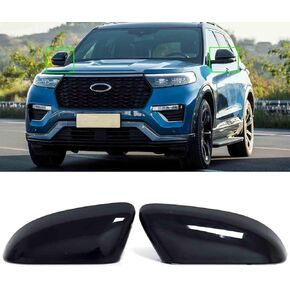 2Pcs Mirror Cover Cap Housing Replacement Glossy Black Fit for Explorer 2016 2017 2018 2019