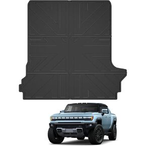 Truck Bed Mat Compatible with 2022 2023 2024 GMC Hummer EV Bed Liner All Weather Protection TPE Rear Bed Cargo Mat for 22-24 Hummer EV Pickup Accessories