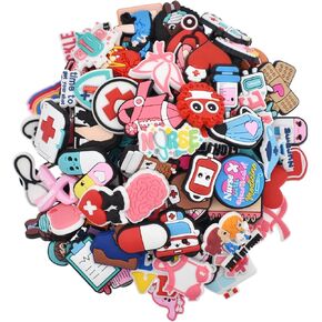 15/16/50/100pieces Shoe Charms Decoration Medical Combination Cute Stethoscope Syringe Pill Shoe Accesooties for Sandals & Bracelet Wristband Nurse/Doctor Medical Care Personnel Gifts Party Favor in Kuwait
