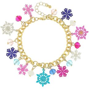 Madison Tyler Christmas Bracelet for Women | Xmas Gold Plated Adjustable Chain Bracelet | Reindeer Santa Claus Seahorse Flamingo Slippers Christmas Tree Snowflakes Bow Charm Bracelet Holiday Jewelry