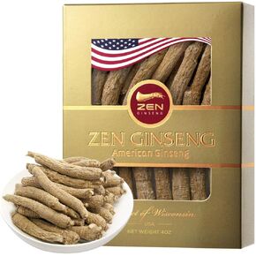 4 Boxes of American Wisconsin Ginseng - Small Long Root - Premium Quality Panax Ginseng. Boosts Body Immunity, Energy for Men & Women (16oz)