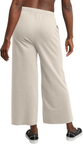 Hanes Women's Originals Wide Leg Crop Pants, Retro Lightweight French Terry Pants, 25" in Saudi Arabia
