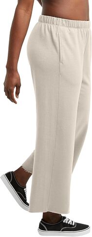 Hanes Women's Originals Wide Leg Crop Pants, Retro Lightweight French Terry Pants, 25" in Saudi Arabia