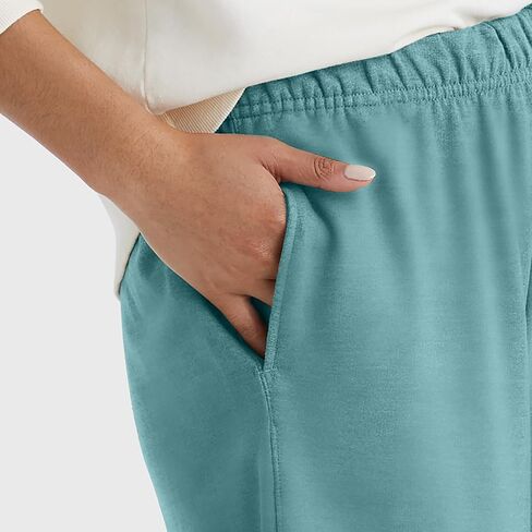 Hanes Women's Originals Wide Leg Crop Pants, Retro Lightweight French Terry Pants, 25" in Saudi Arabia