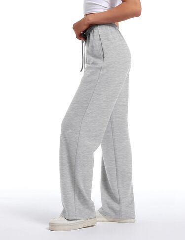 HeSaYep Women's Wide Leg Sweatpants Straight Leg Lowrise Sweat Pants Drawstring Elastic Low Waist Pants with Pockets in Kuwait