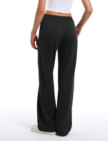 HeSaYep Women's Wide Leg Sweatpants Straight Leg Lowrise Sweat Pants Drawstring Elastic Low Waist Pants with Pockets in Kuwait