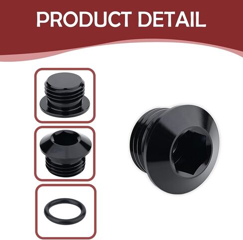 AN6 ORB O Ring AN6 ذكر سداسي الرأس مقبس منفذ 9/16-18 UNF أسود من الألومنيوم المؤكسد، حزمة من 2. in Kuwait