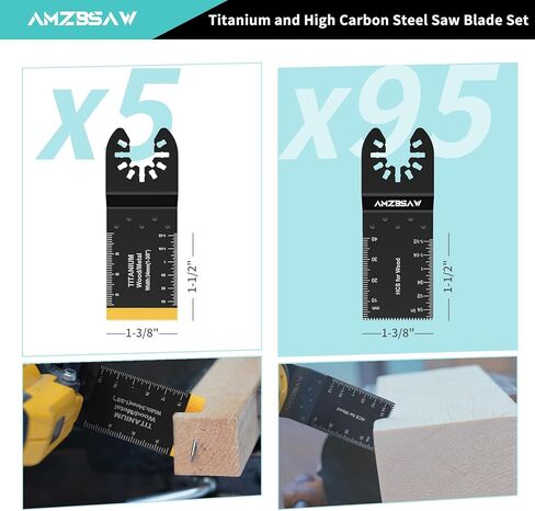 AMZBSAW 110 قطعة مجموعة شفرات أداة متأرجحة، مجموعات أدوات متعددة سريعة الإصدار للبلاستيك الخشبي المعدني، شفرات منشار متأرجحة تناسب Bosch Dewalt Worx Milwaukee Ryobi in Saudi Arabia