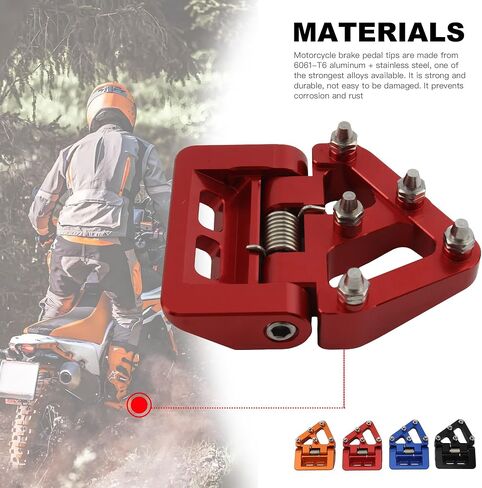 Motorcycle Folding Rear Brake Pedal Step Tip Plate,Dirt Bike CNC Rear Brake Pedal Plate For 125-501 TE/TE i/FE/TX/FX/TC/FC GasGasEX/EC/MC 125-500XC/XCF/XCW/SX/SXF/EXC/EXCF/TPi/6D 17-22(Orange) in Saudi Arabia